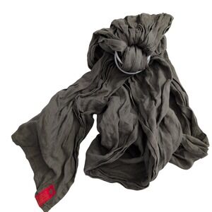 Sakura Bloom Linen Ring Sling Baby Olive Green Matte Natural 75" EUC